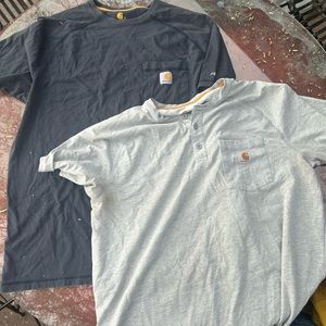 Set of 3 men’s relaxed fit carhartt short sleeve blue grey black henley stripe